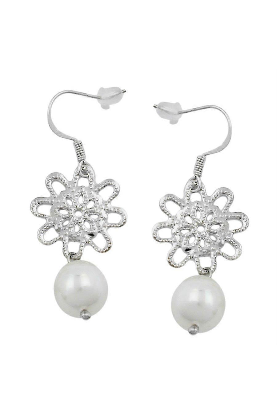 Hook Earrings Bead White Wax - Gl03234