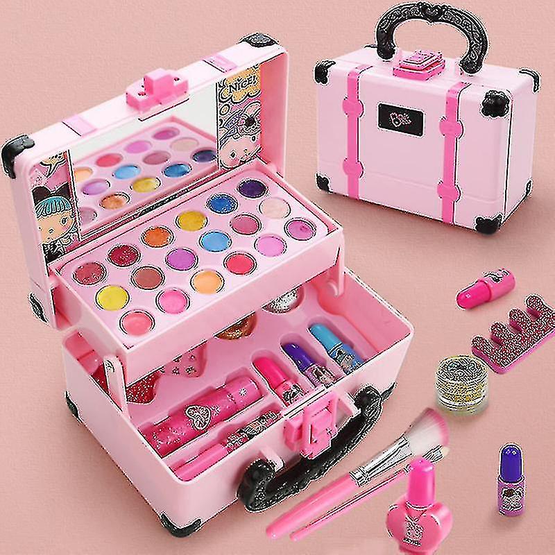 1set طقم مكياج الاطفال لفتاة آمنة مستحضرات التجميل اللعب مجموعة مستحضرات التجميل لعب اللعب