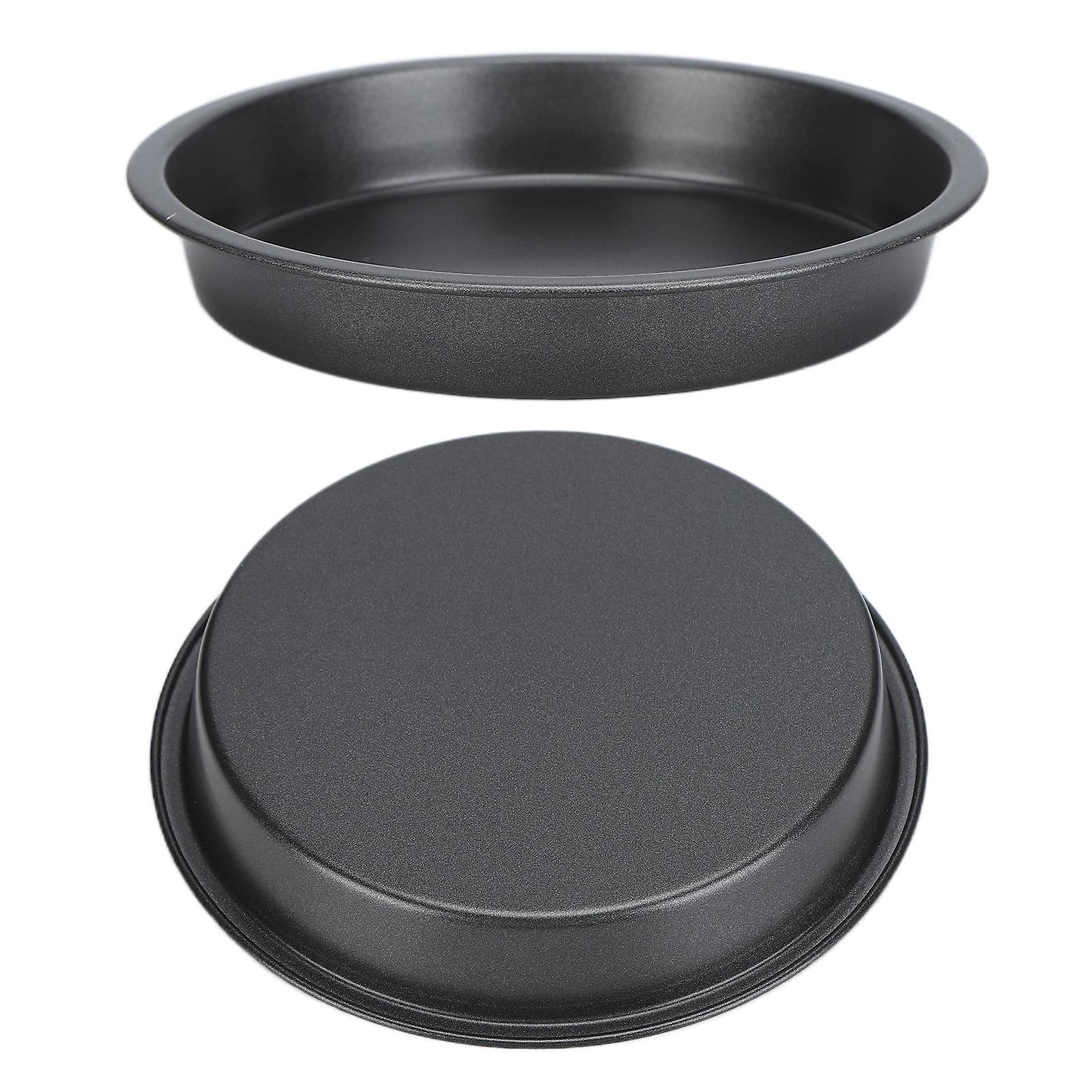 2Pcs Roasting Baking Trays Set, Round Thickened Carbon Steel Baking Pan Non Stick Oven Pizza Baking Sheet Kitchen Roast Bakeware(6inch)