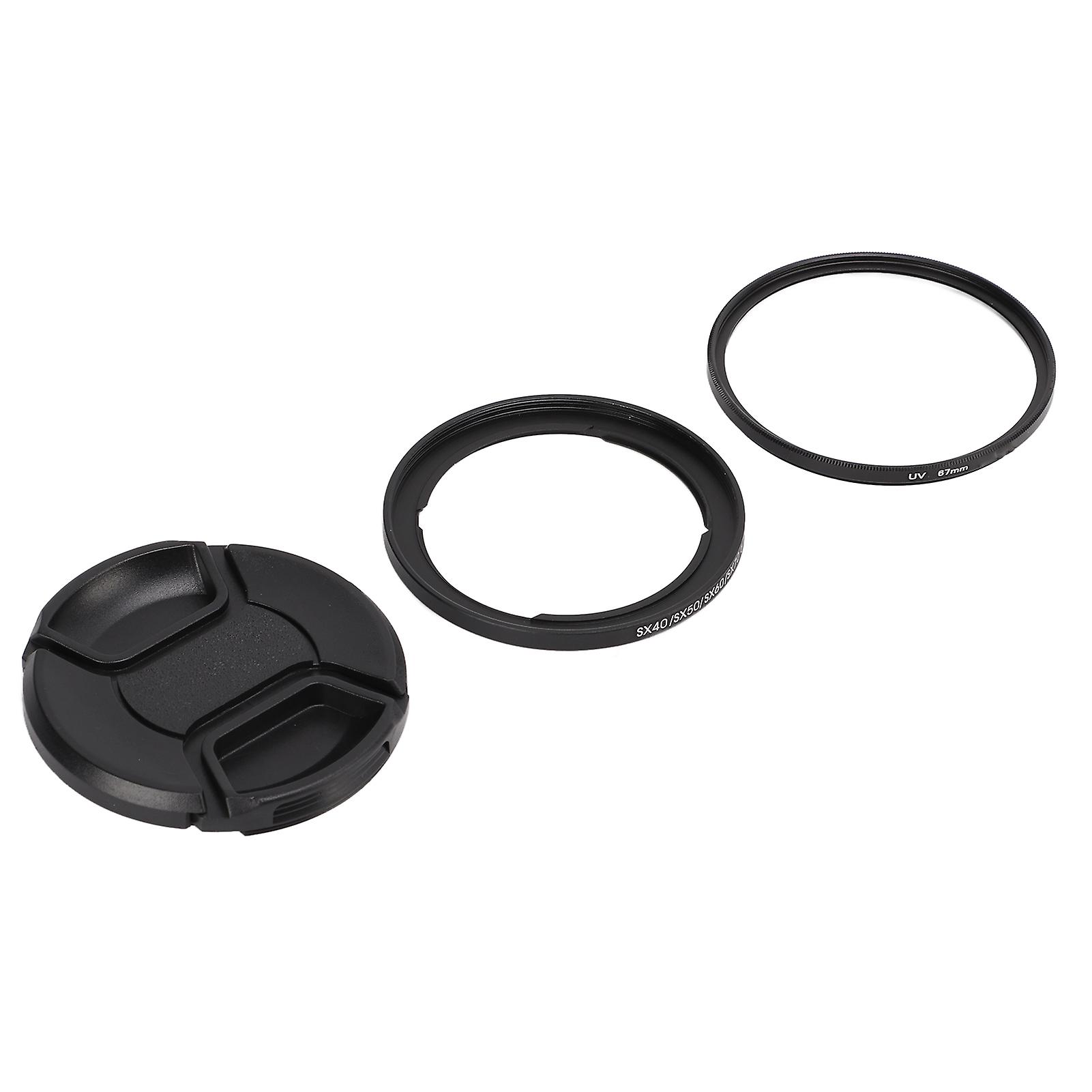 Protective 67mm UV Filter Filter Ring Lens Cap Sets for Canon SX40 Series Camera