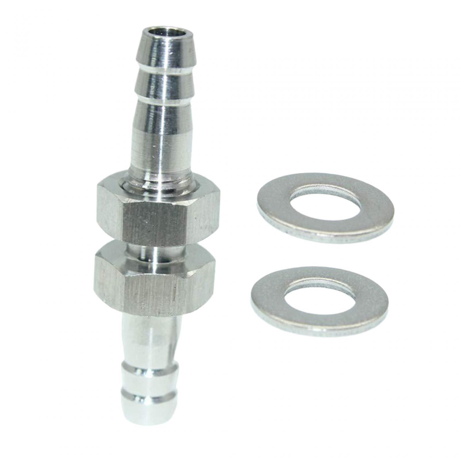 1/4" Hose Barb Bulkhead Union Durable Sturdy Directly Replace High Performance Stainless Steel Hex Bulkhead Straight Fitting