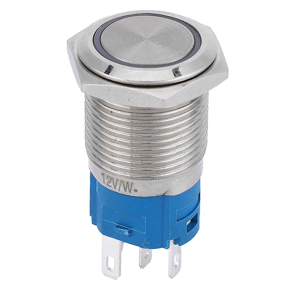 Interrupteur à bouton auto-réinitialisant en métal LED de 16 mm 1NO 1NC, adapté à la modification de voiture