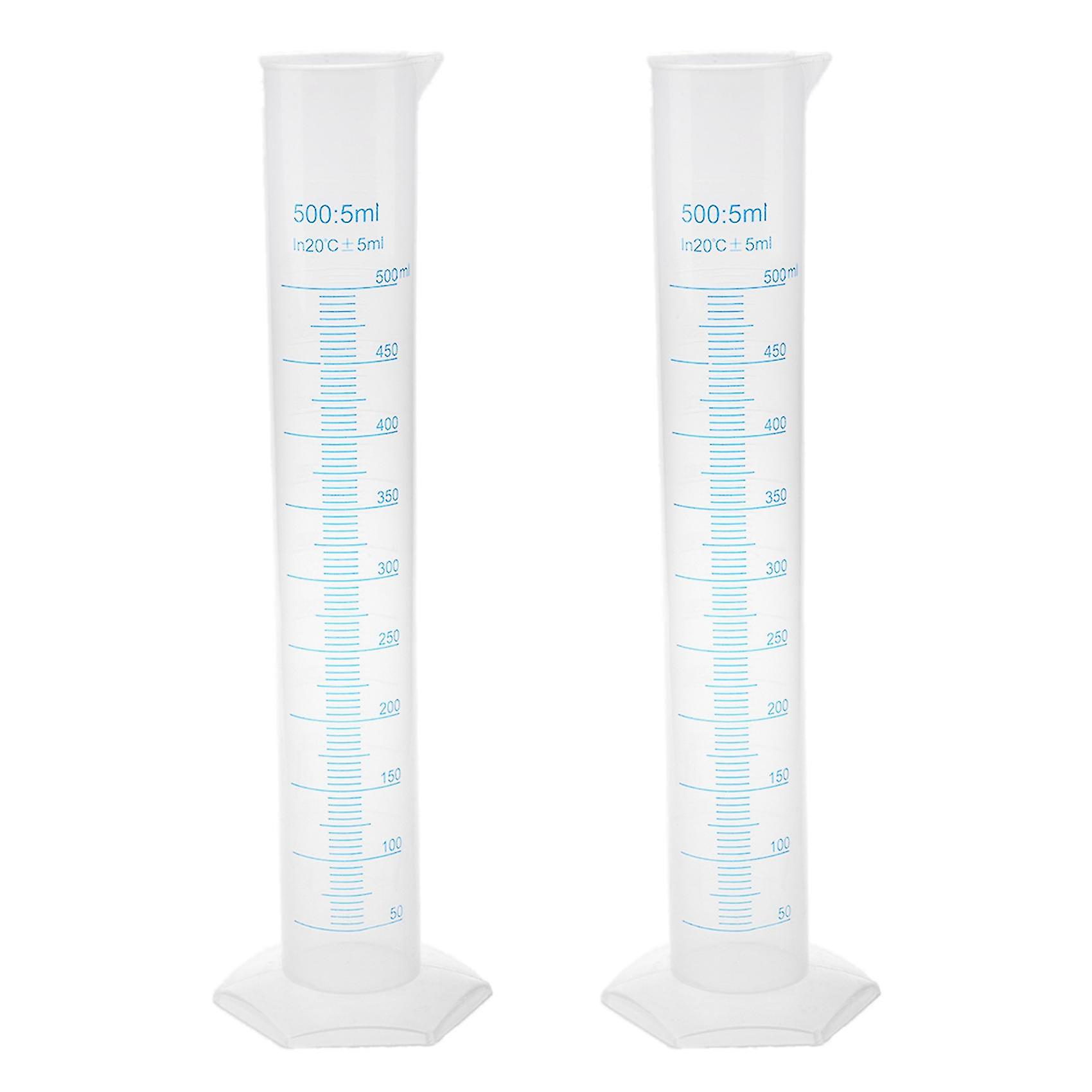 2x 500 ml transparent graderad plasttub.