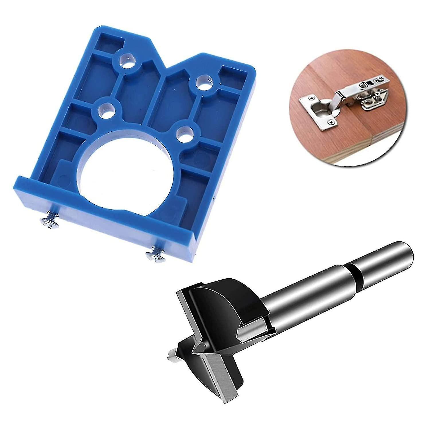 Concealed Hinge Jig with Forstner Drill Bits - Drill Guide Locator Hole Opener