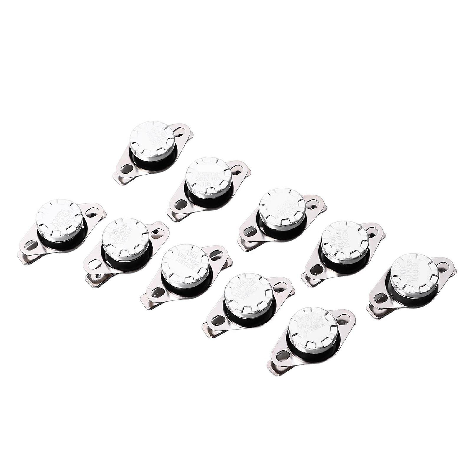 10 Pcs Thermal Switch KSD301 Normally Closed Thermostat Temperature Control Switch 10A