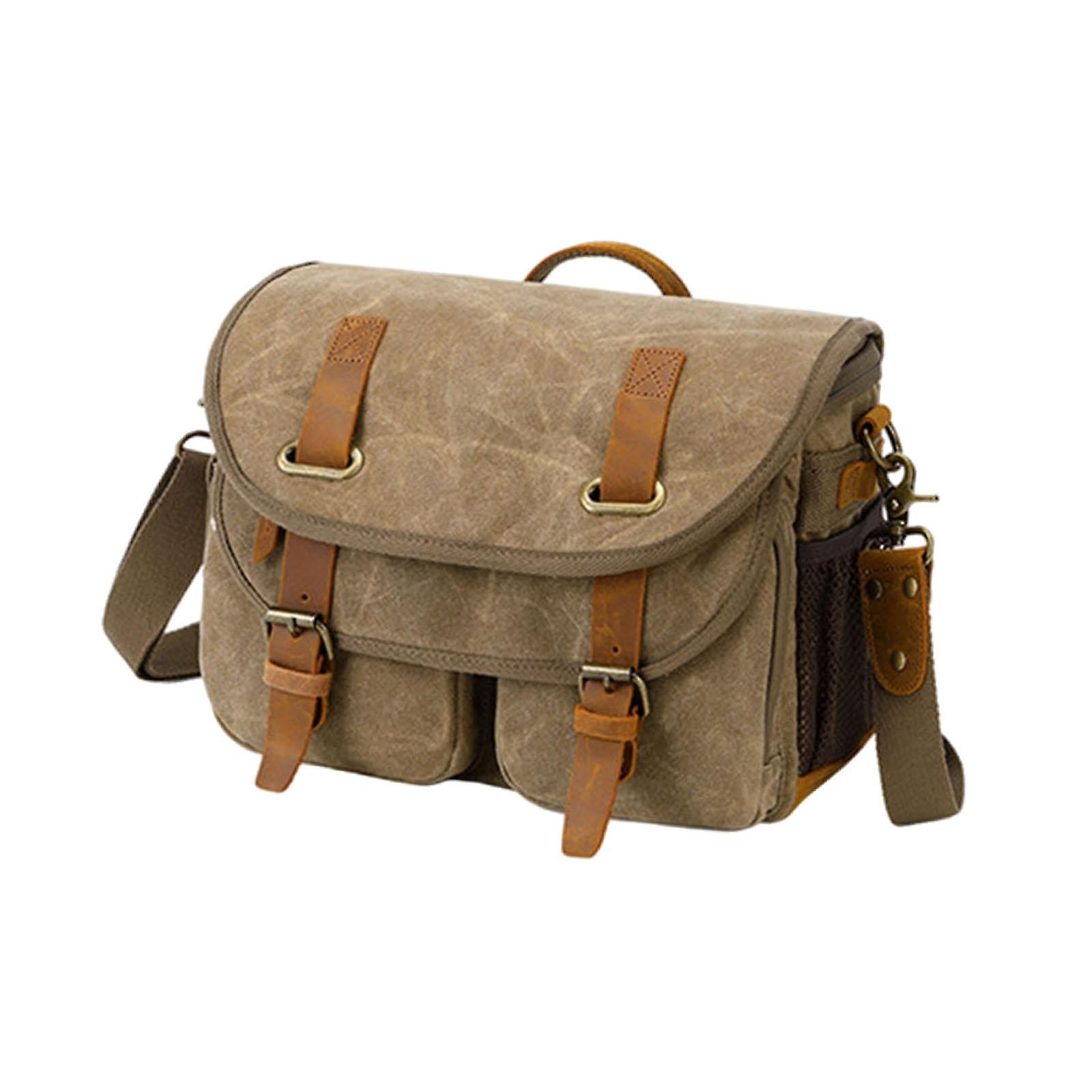 Camera Shoulder Bag Waterproof Camera Shoulder Backpack Compact Camera Case Khaki