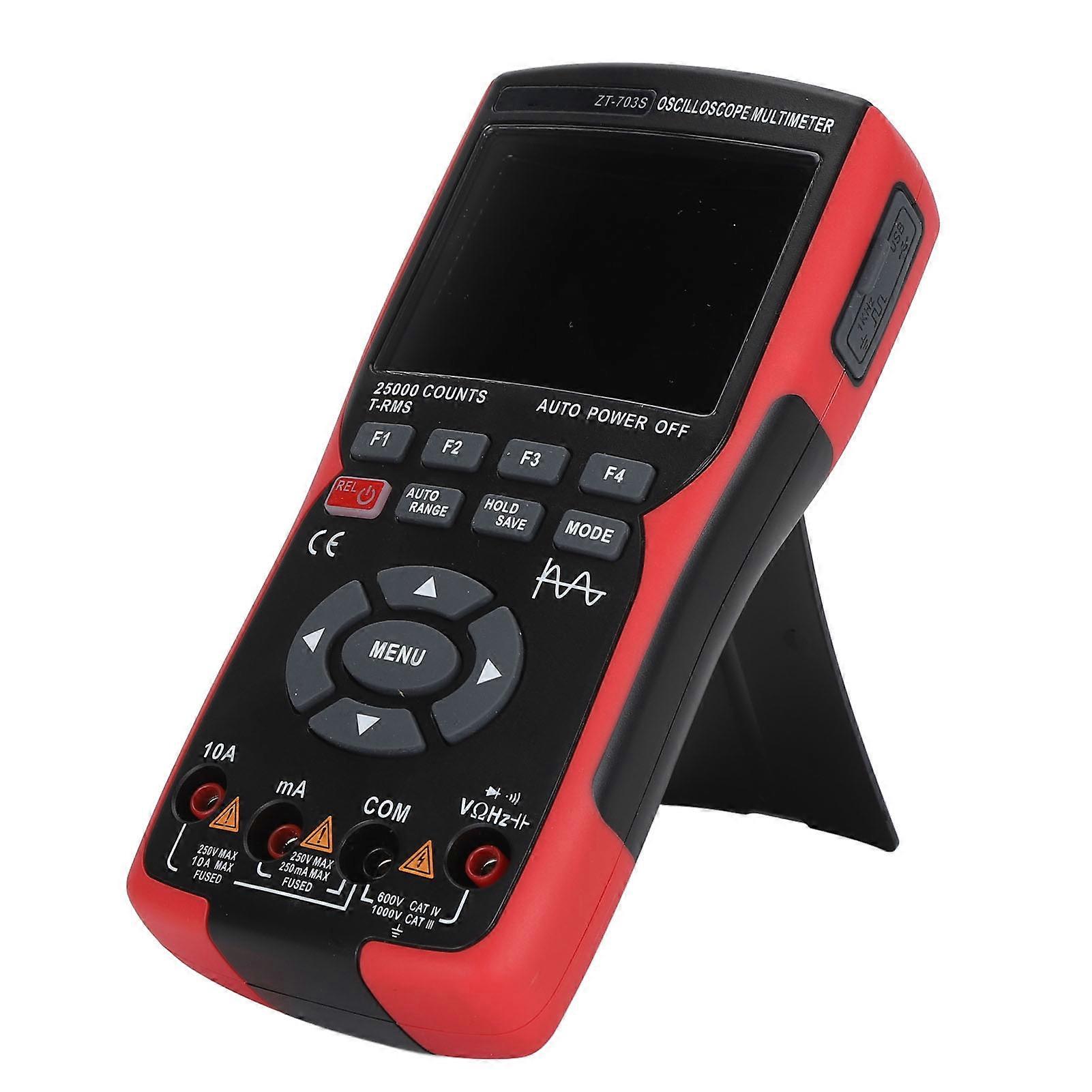 3.5in Screen Handheld Oscilloscope Multimeter High Accuracy Dual Channel 25000 Counts Oscilloscope Signal Generator