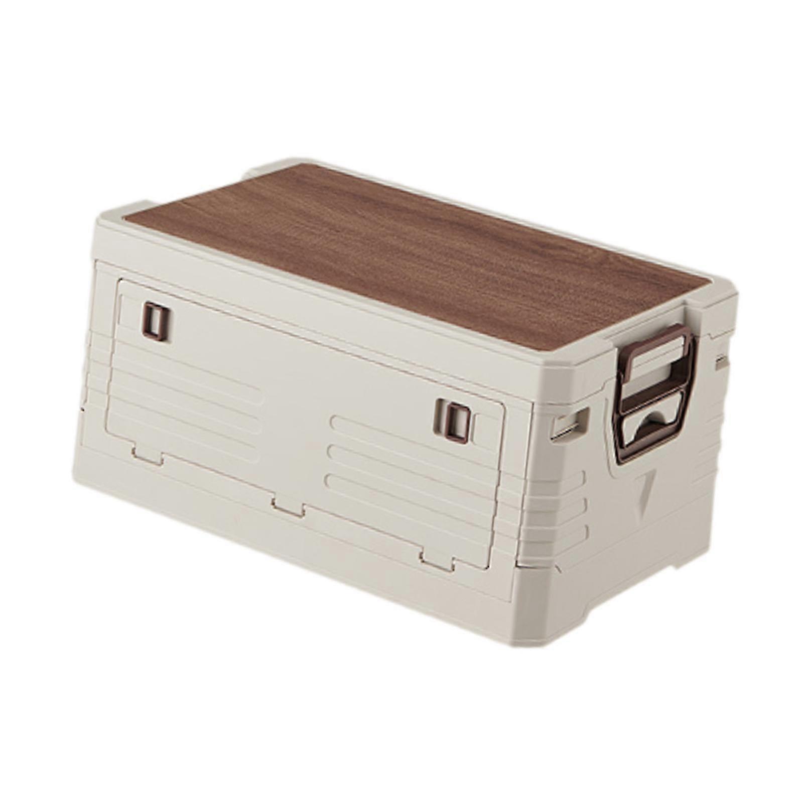 Foldable Storage Bin with Lid and Handle Folding Storage Box for Backpacking Small Single Layer