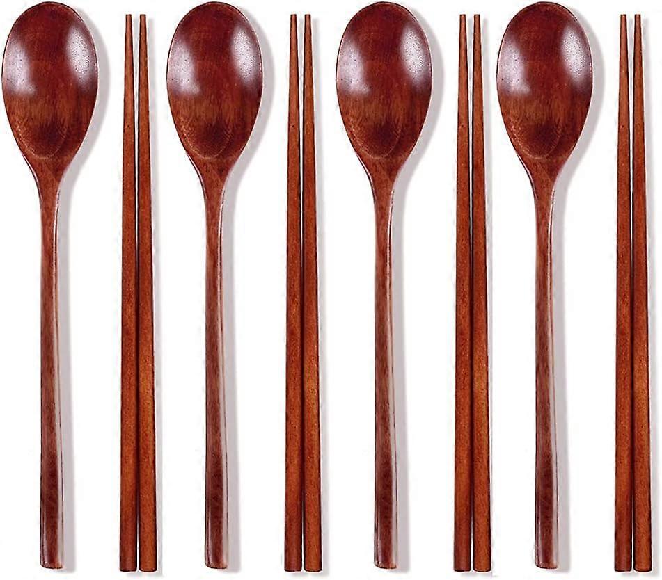 4 pairs of wooden chopsticks sets Korean tableware combinations