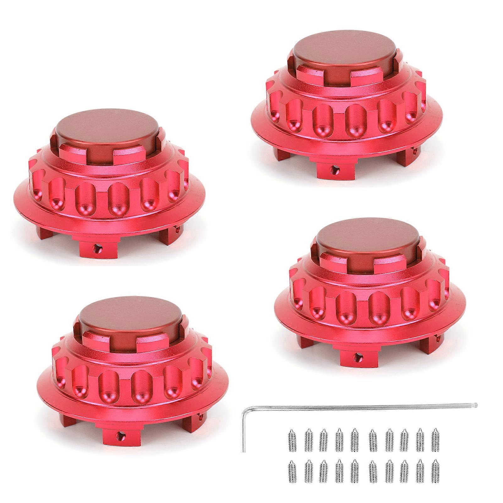 Lot de 4 cache-moyeux de roue 3 pouces en alliage d'aluminium 7PP601149A, accessoire de remplacement, rouge