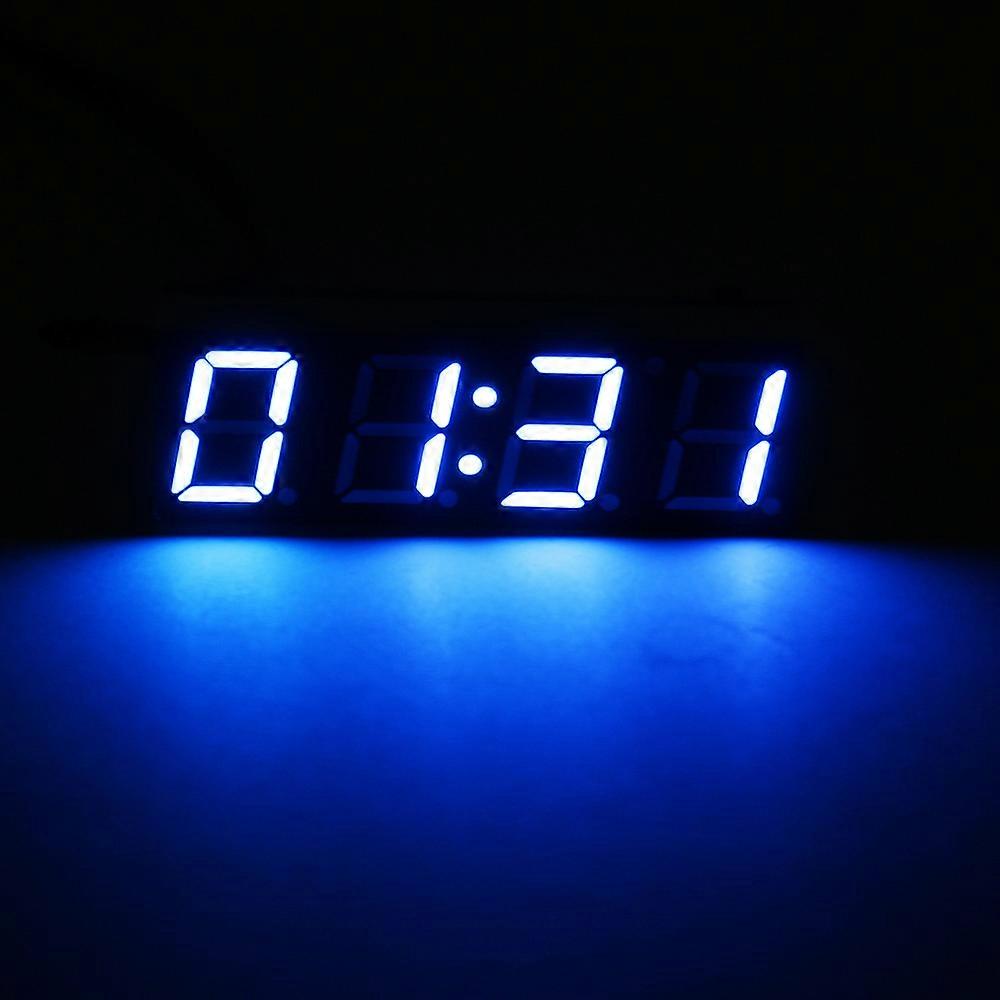 Mini Car Digital Clock Thermometer Voltmeter 3 IN 1 Meter Electronic Interior LED Display Digital Timer Motorcycle Modification