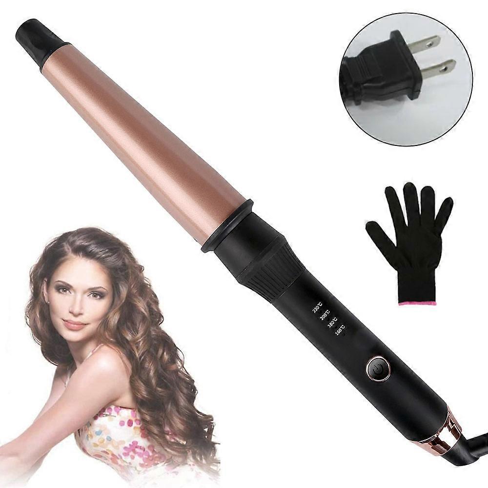Cone curling iron tourmaline ceramic curling ironCurling Iron Instant Heat with Extra-Smooth Tourmaline Ceramic Coating, Glove Included