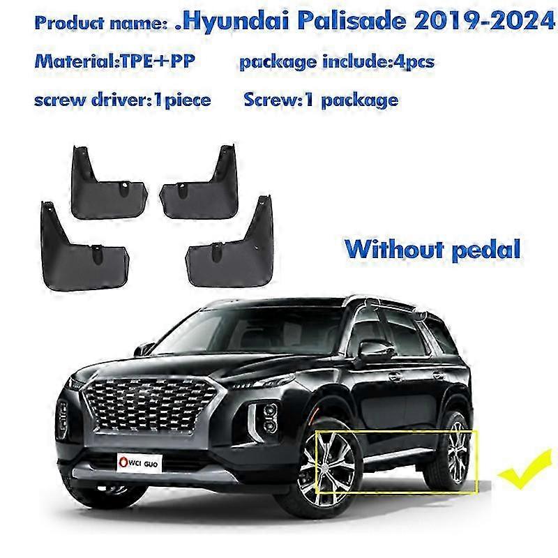 رائعة لشركة هيونداي باليسيد 2019-2024 Mudguard الحاجز الطين اللوحات الحرس سبلاش Mudflaps اكسسوارات السيارات الأمامية الخلفية 4 قطع