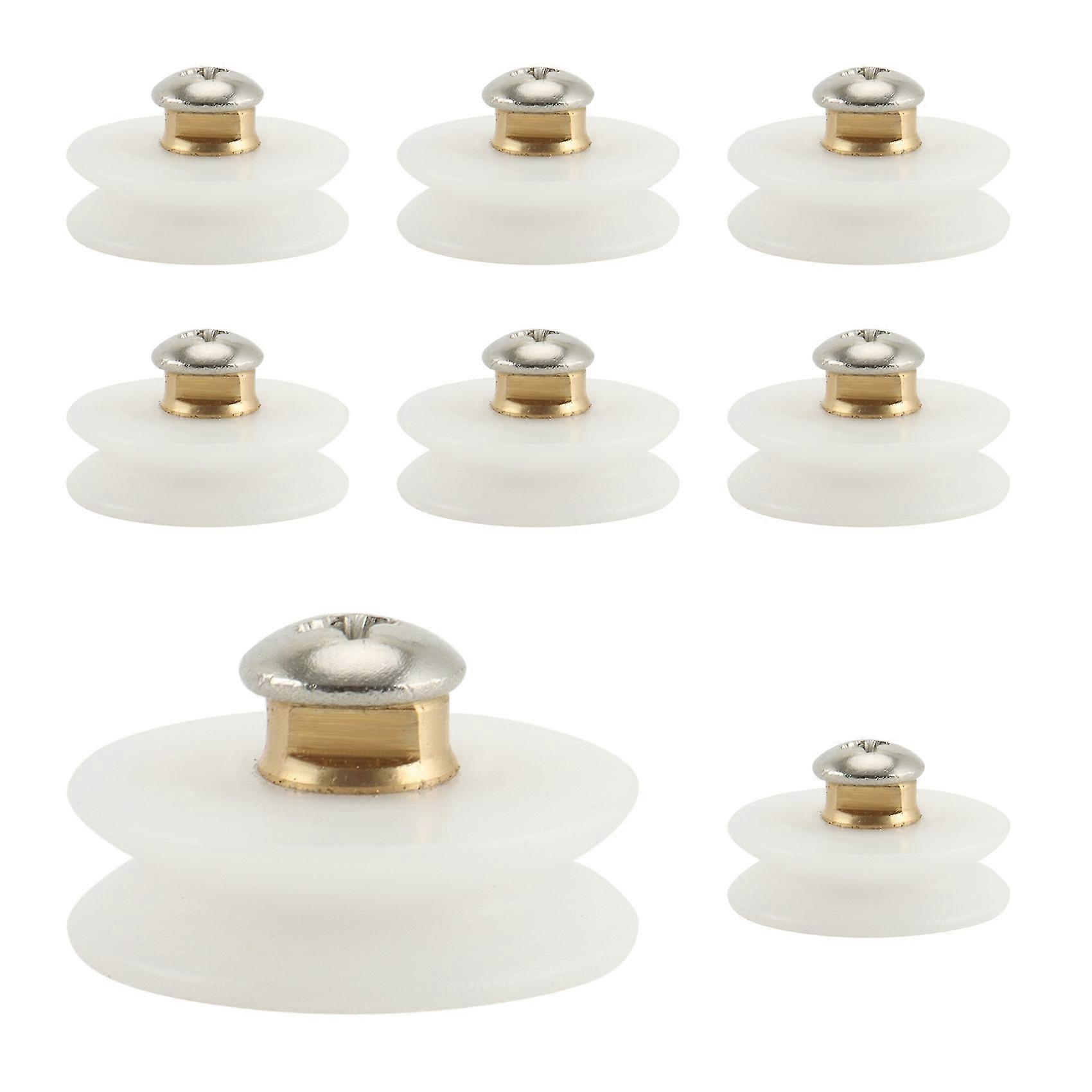 8 قطع دش بكرة V-الأخدود عجلة ، عجلة نايلون للحمام زجاج انزلاق الباب ، النحاس الأسطوانة هانجي