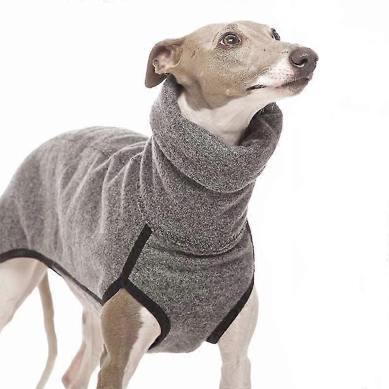 Pet Dog Stitching Solid Color Warm High Collar Dog Suit