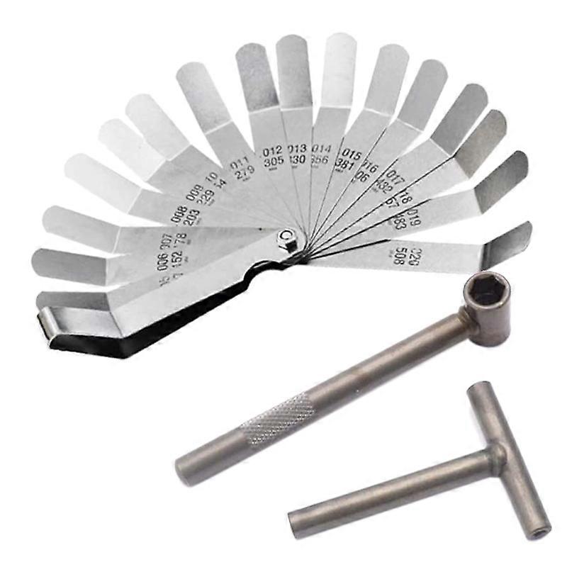 3 Pcs Engine Valve Screw Adjusting Spanner Tool Valve Clearance Adjustment Tools + Feeler Gauge 0.0