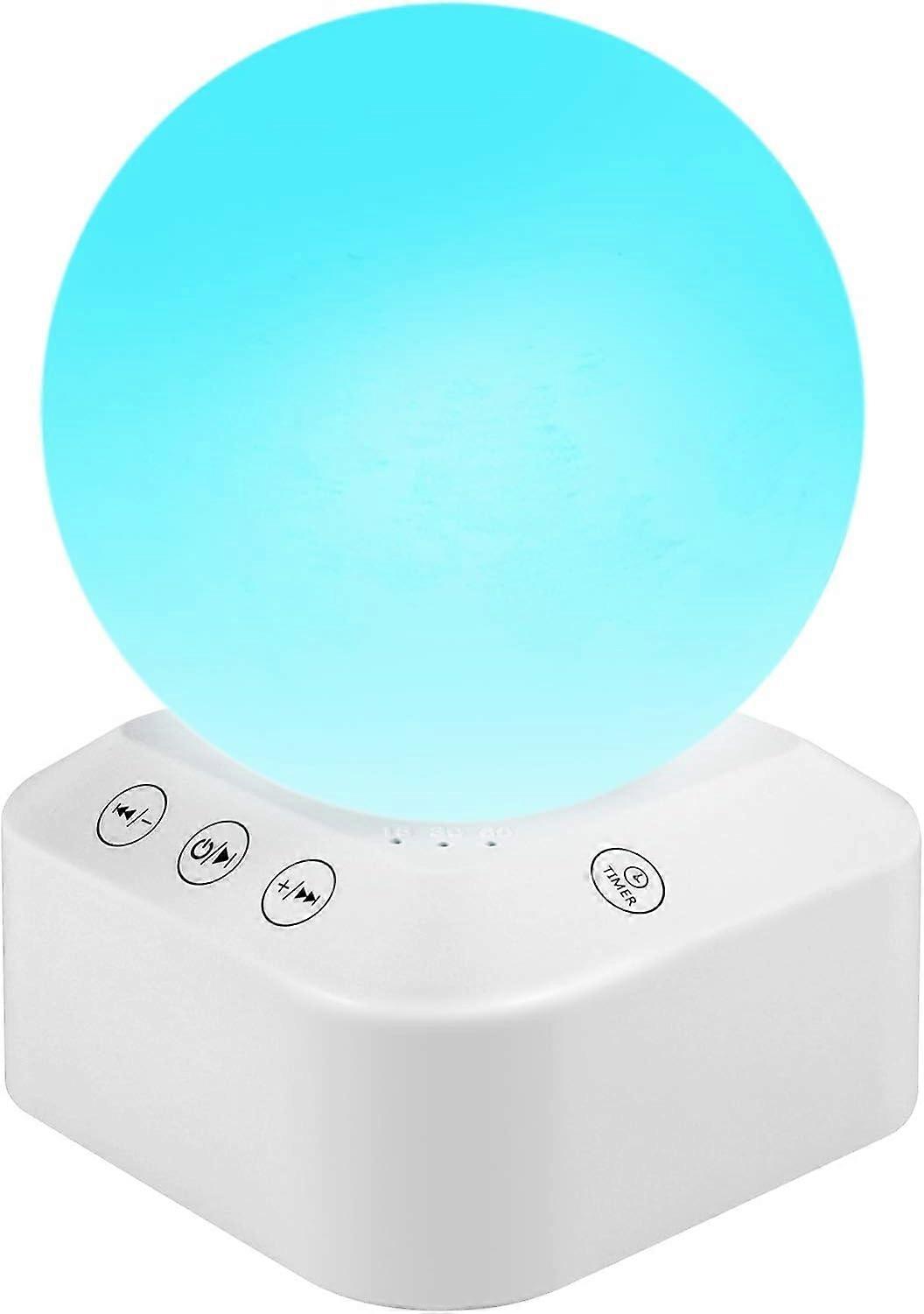 White Noise Machine, Sleep Sound Therapy With 10 Relaxing Sounds, Portable Usb Sonar With 7 Lighting Modes, Timer Settings, Brightness, Children'S Rem