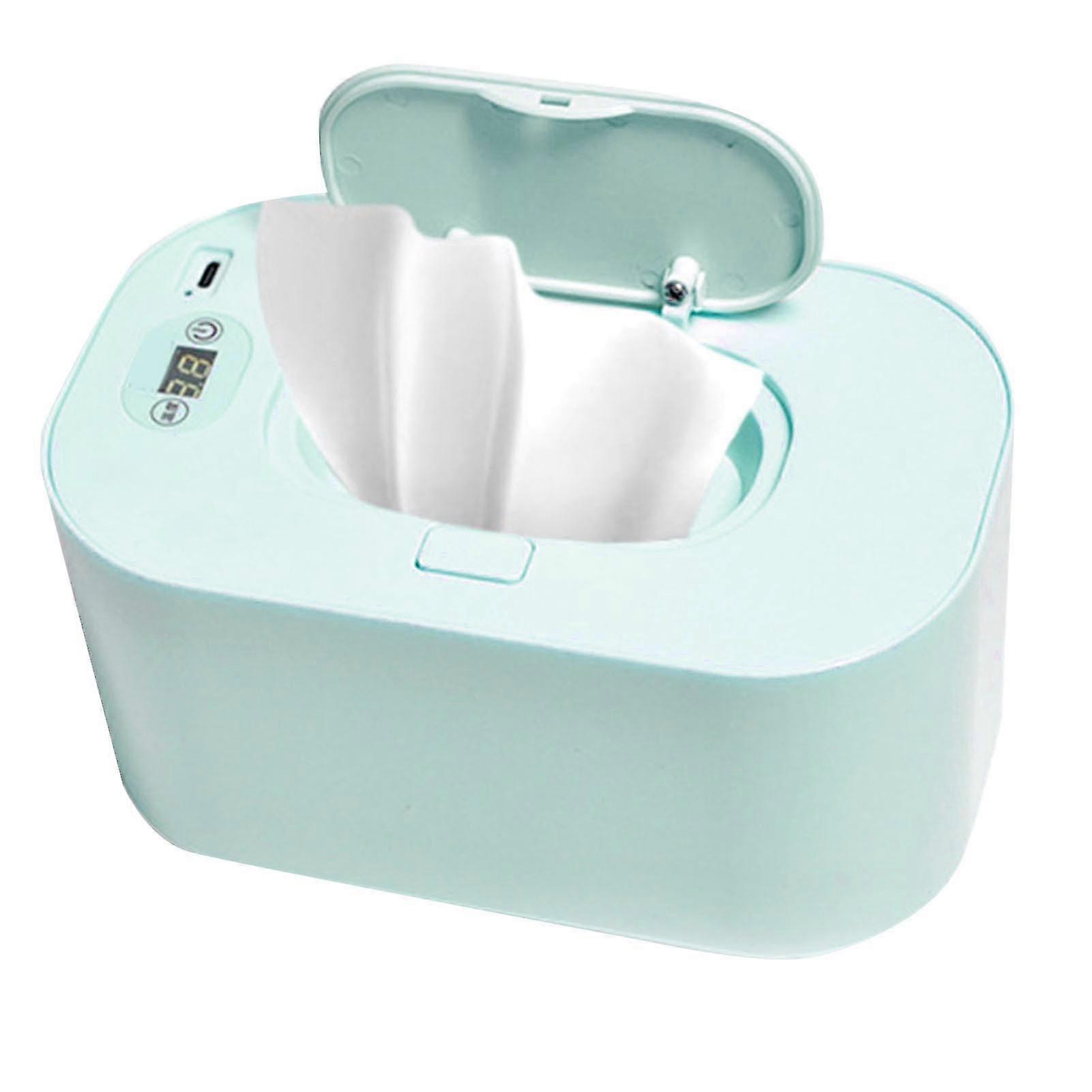 Baby Wet Wipes Warmer with Top Heating, Lock Moisture, Large Capacity, Adjustable Temperature - Blue