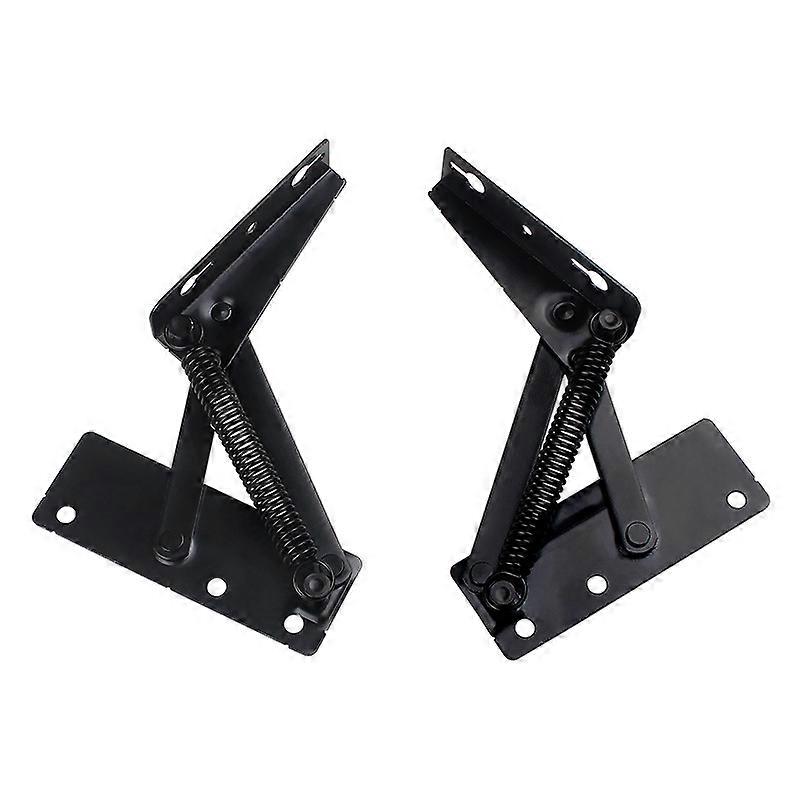 2pcs 80 degree foldable lifter bracket, black spring hinges are widely used in sofa hinge lifters, furniture storage bracket hinges