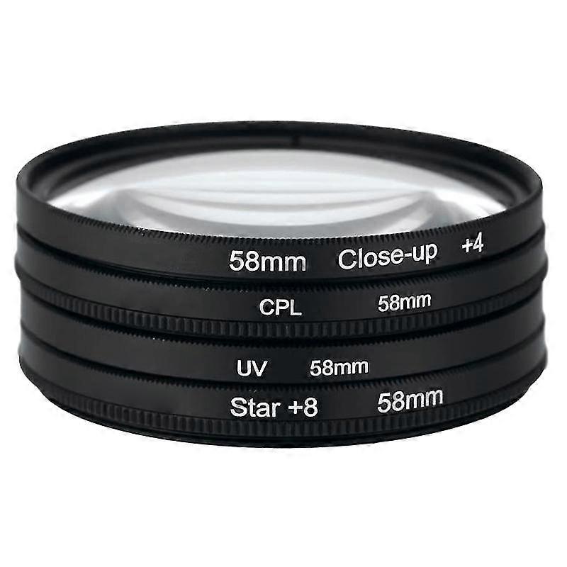 Polarizing Filter 4 Kit 58mm for DSLR Camera Photography Filters
