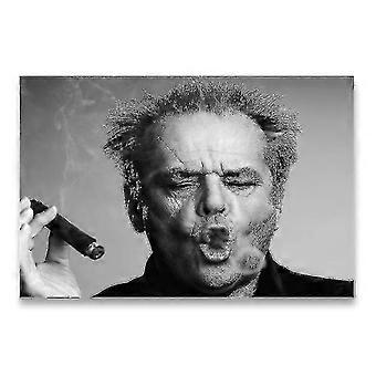 Canvas Painting Poster Jack Nicholson Cigar Photo Black And...