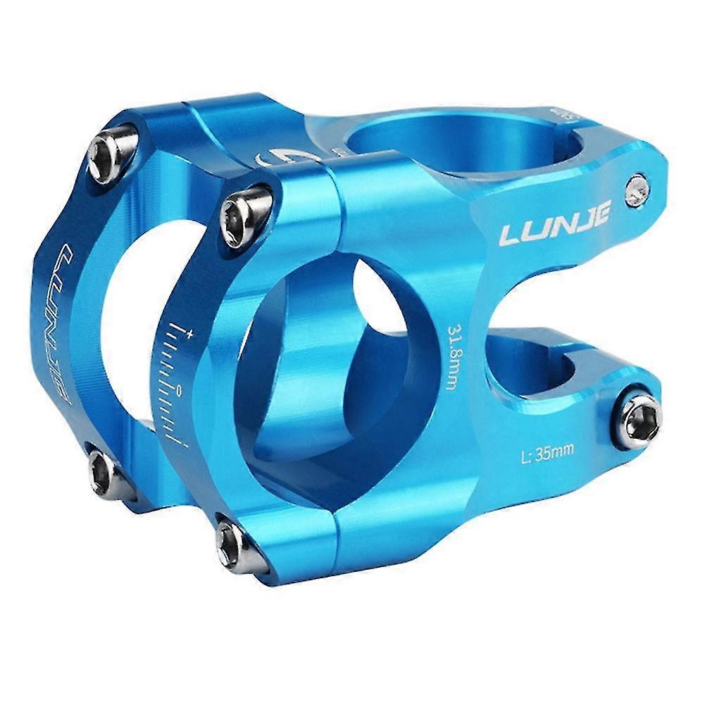 Cnc Bicycle Handlebar Stem Power Short 35mm Mountain Bike Bridge 31.8 Pipe Cycling Stem,blue