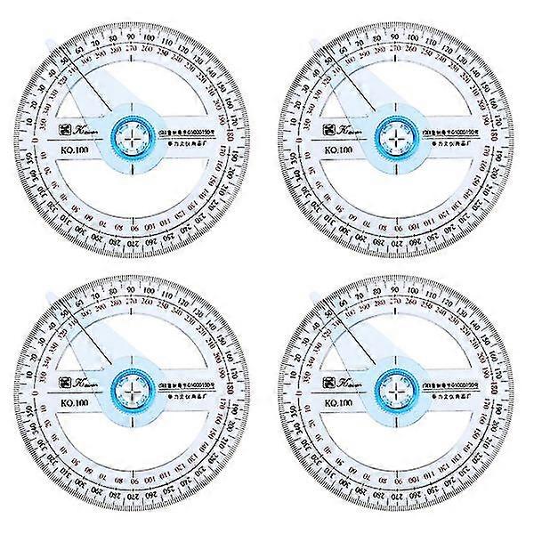4 Pcs Rotary Tool Digital Angle Finder Protractor Clear 360 Round Protractor Protractor Ruler