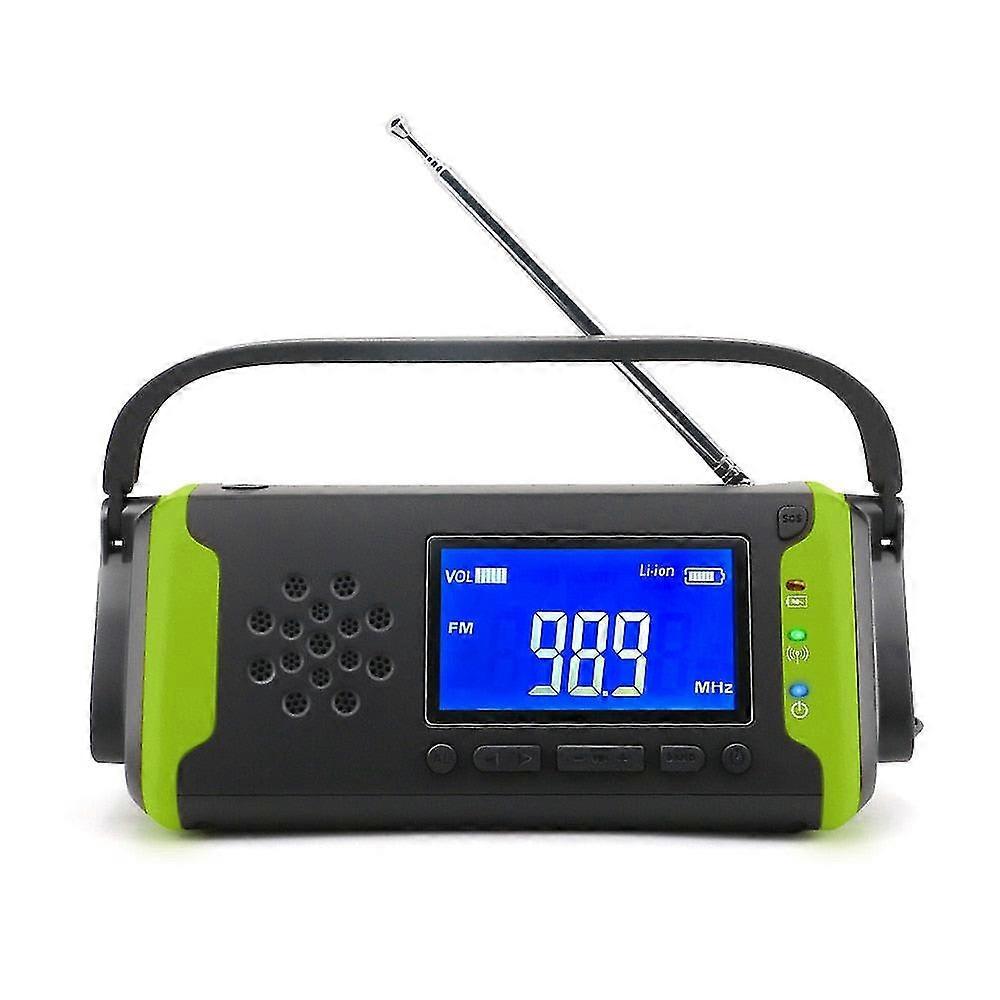 4000Mah solar radio portable emergency radio am/fm radio lcd multifunctional with led flashlight solar mobile powerbank radio