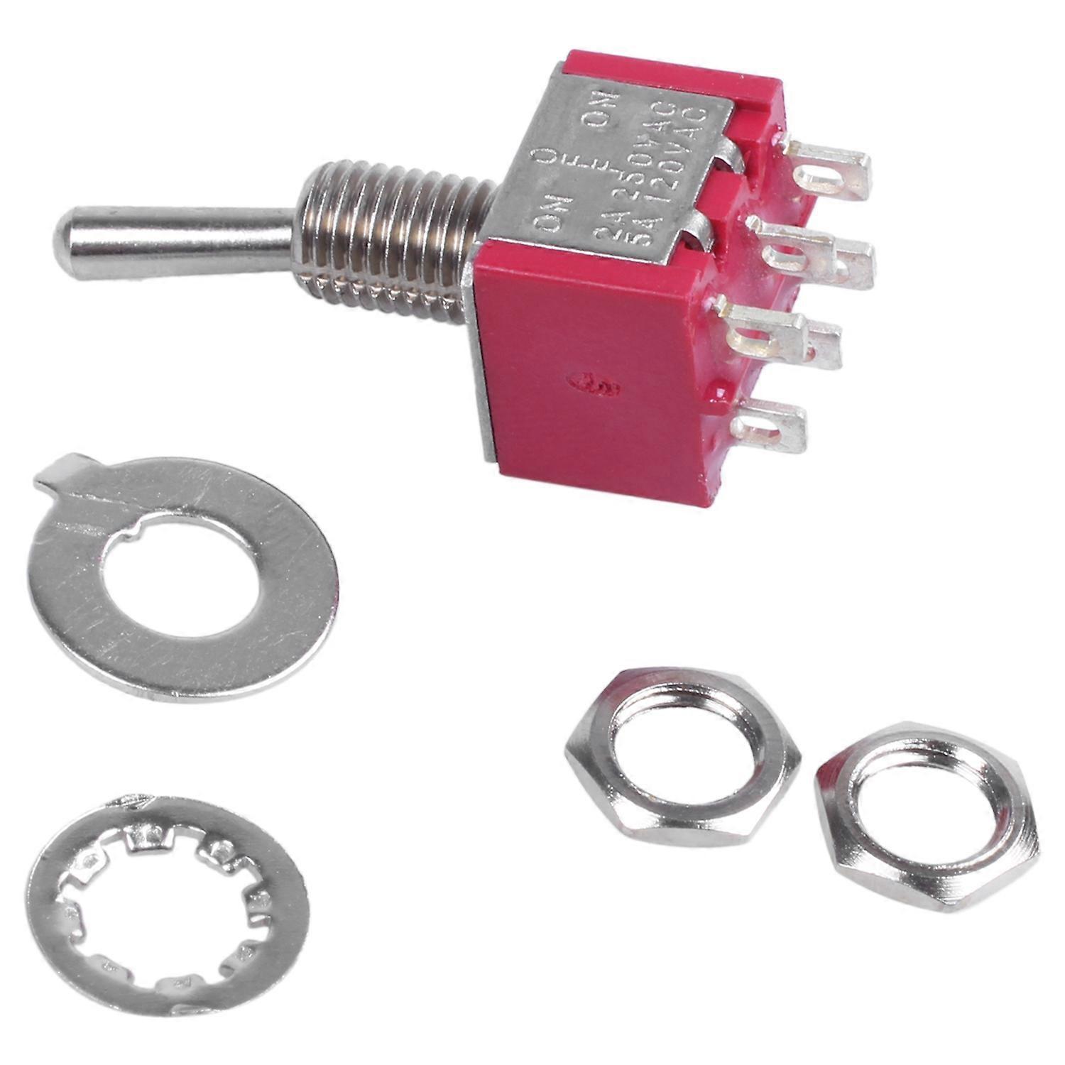 4Pcs AC 250V 2A 120V 5A 6 Pin Terminals ON/Off/ON DPDT Toggle Switches ...
