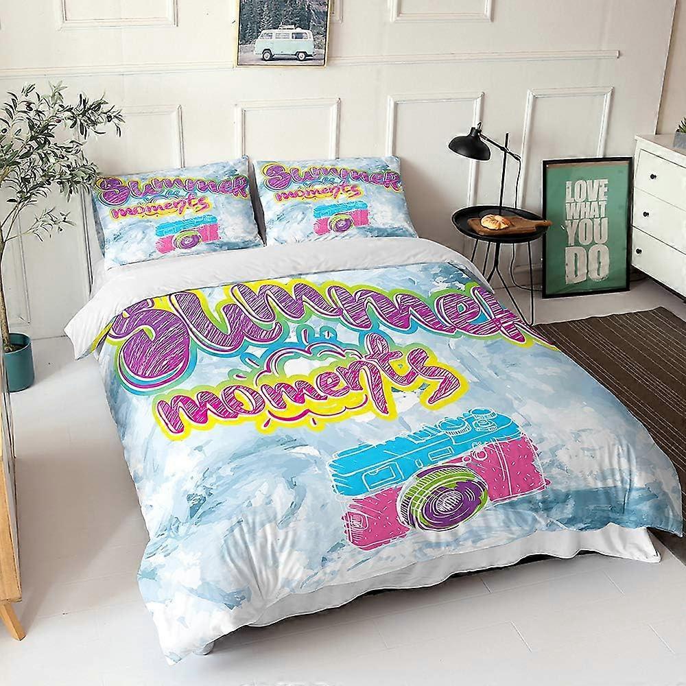 مجموعة غطاء لحاف مزدوج من Photography Life مجموعة مفروشات من الألياف الدقيقة غطاء لحاف قابل للتنفس مع إغلاق بسحاب و 2 أكياس وسادة)