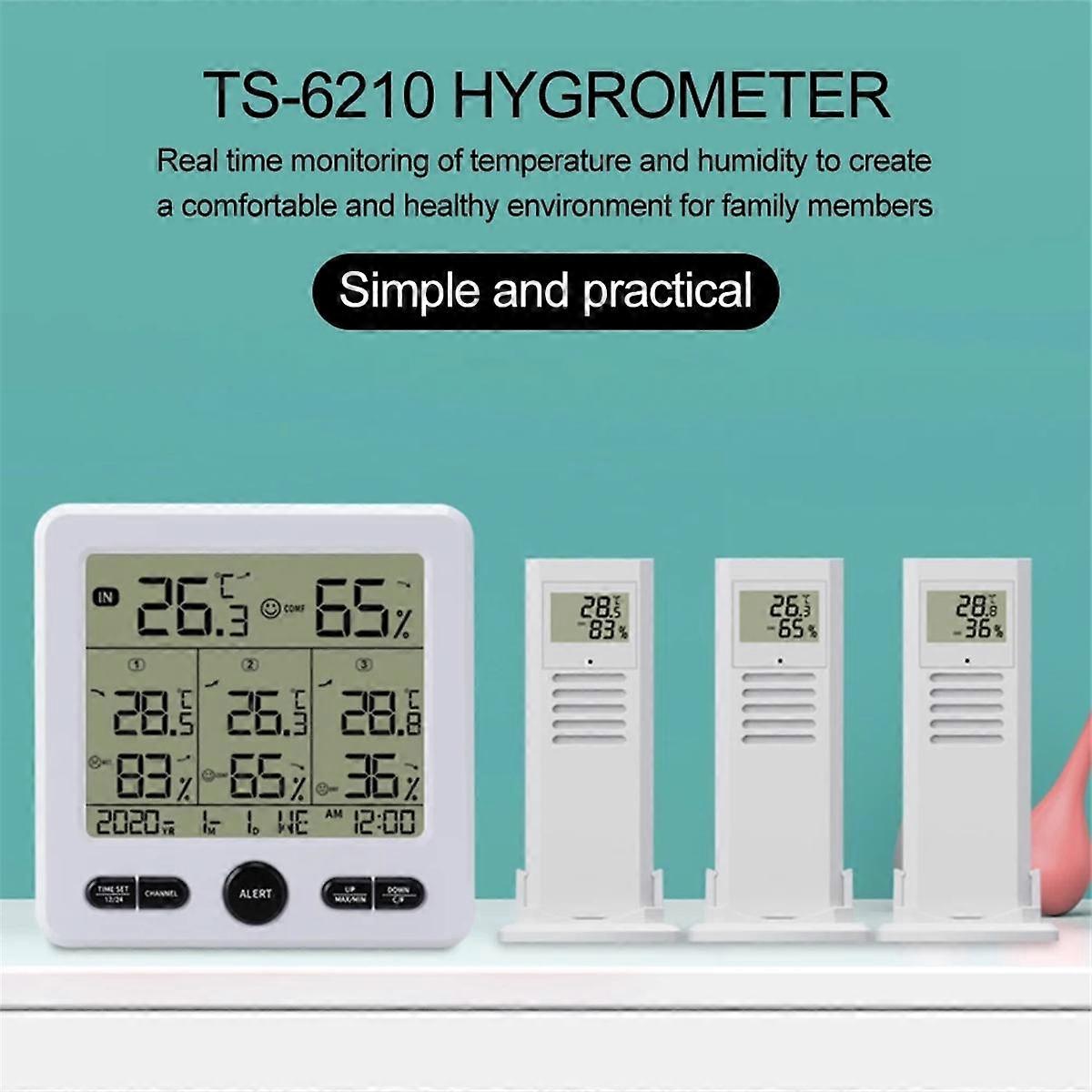Weather Station Indoor/Outdoor Wireless Sensors Digital Thermometer Hygrometer LED LCD Display Ther
