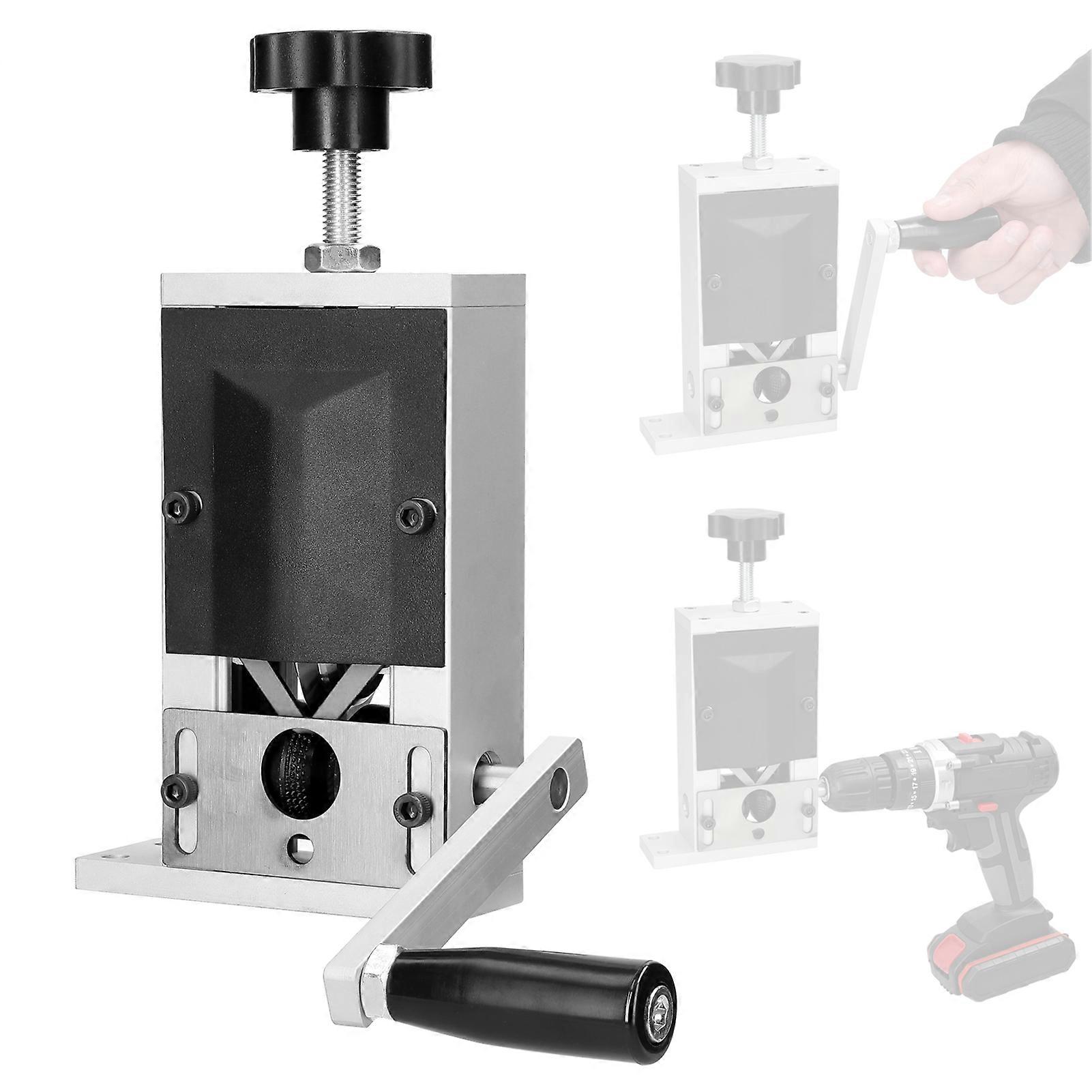 Portable Household Wire Stripper Aluminum Alloy Manual Wire Stripping Tool Cable Peeling Machine with Hand Crank Use with Hand Electric Drill for 2-15