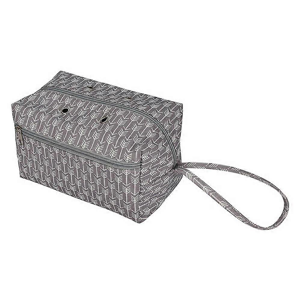 Portable Lightweight Cotton Storage Bag With Zip For Crochet Hooks Thread Yarn