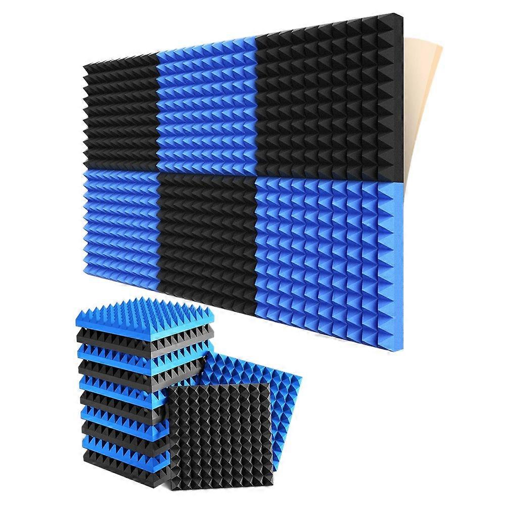12 Pack Self-Adhesive Sound Proof Foam Panels,2inchX12inchX12inch Pyramid Design Acoustic Foam Pane