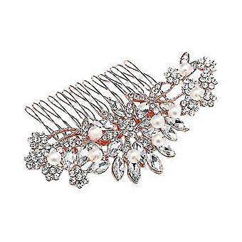 1pc Bridal Hair Comb Delicate Headpiece Rhinestone Pearl Hairpin Elegant Hair Accessories For Weddin