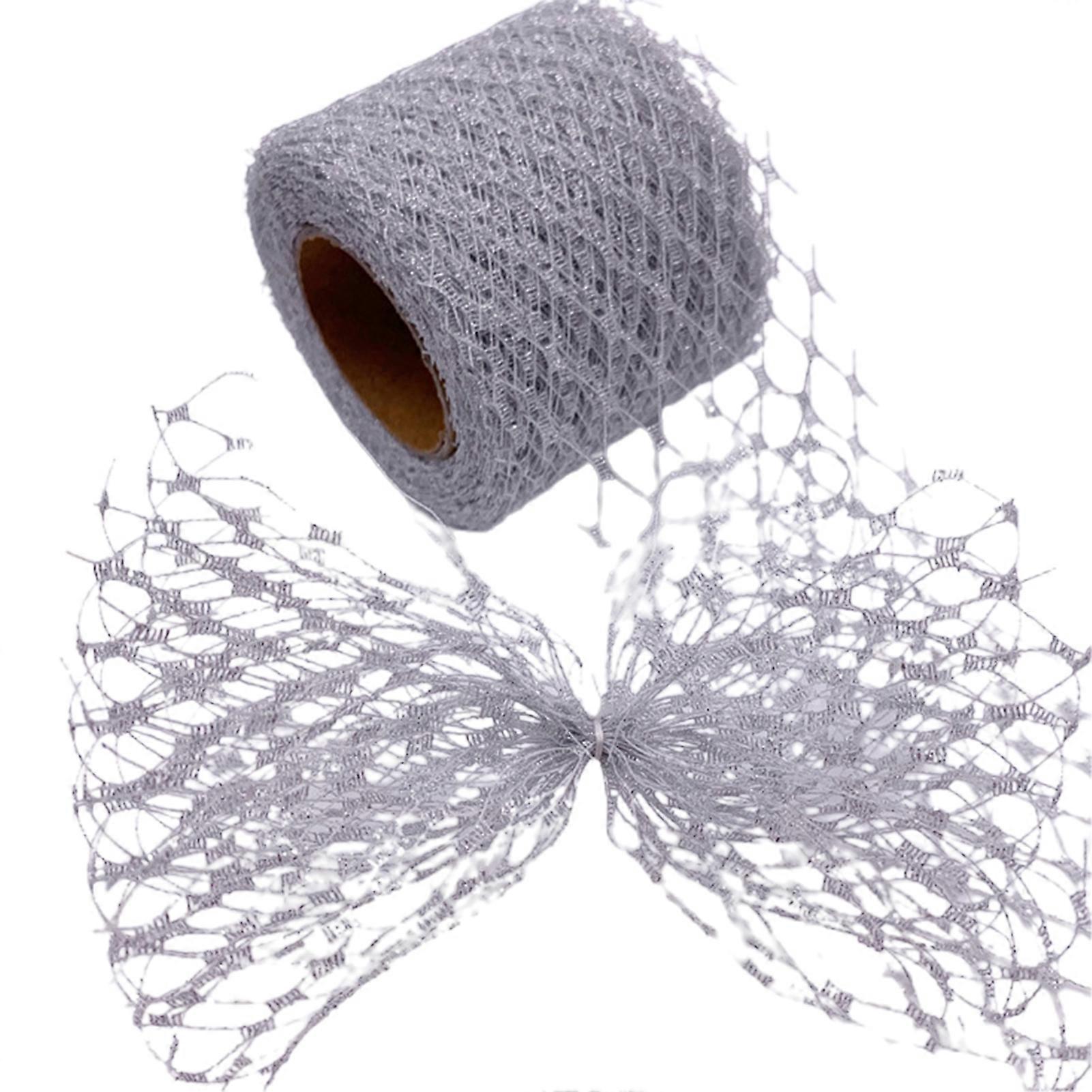 1 Roll Ribbon Decor Exquisite Workmanship Easy to Use Net Yarn Decorative Sparkling DIY Mesh Ribbon for Party Decoration
