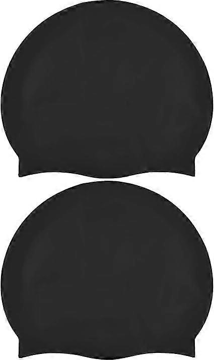 2 Pieces Silicone Swimming Cap for Long Hair, Ear Protection, Ripstop Coating for Comfort and Slip Resistance, Swimming Caps for Men and Women Women