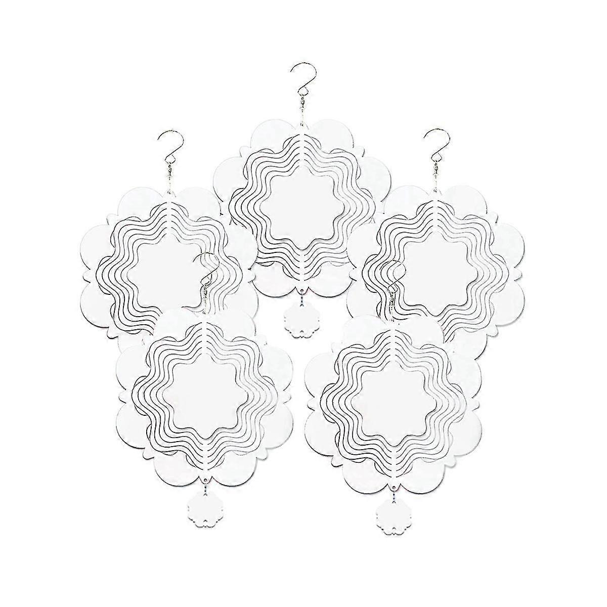 5pcs 10inch Sublimation Wind Spinner Blank,3d Double Sided Wind Spinners Sublimation Blank For Indo