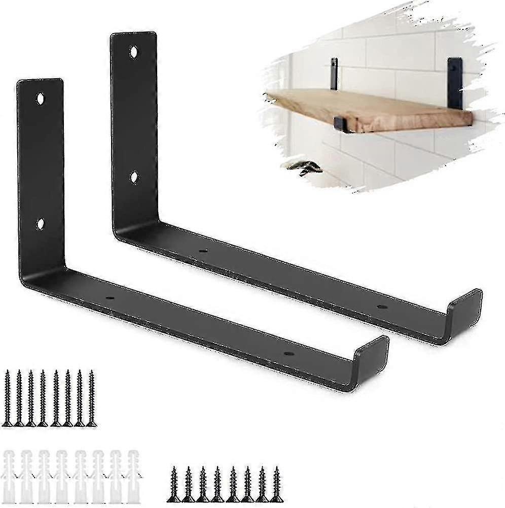 Black Shelf Bracket, 2 Pcs Heavy Duty Shelf Brackets Industrial Shelf Bracket
