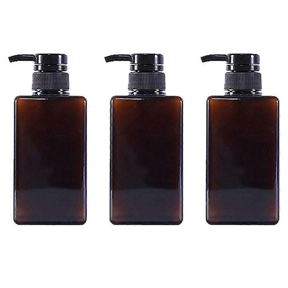 3Pack Refillable Shampoo and Conditioner Bottles, 150ml Plastic Pump Dispensers, Square Empty Bottle for Body Wash, Essential Oil, Soap Liquid, Lotion