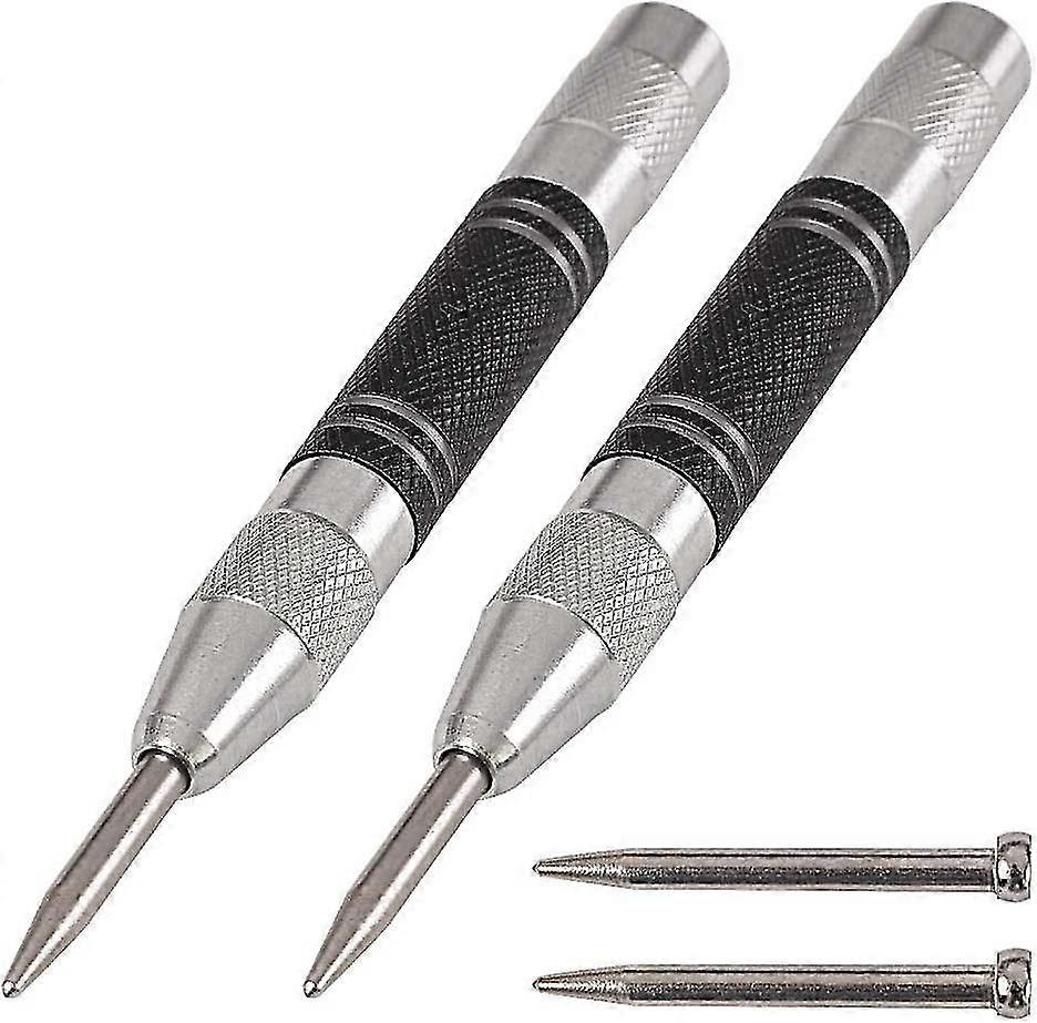 2 pack 5" automatic hole punch spring loaded, adjustable tension, with 2 replacement tips