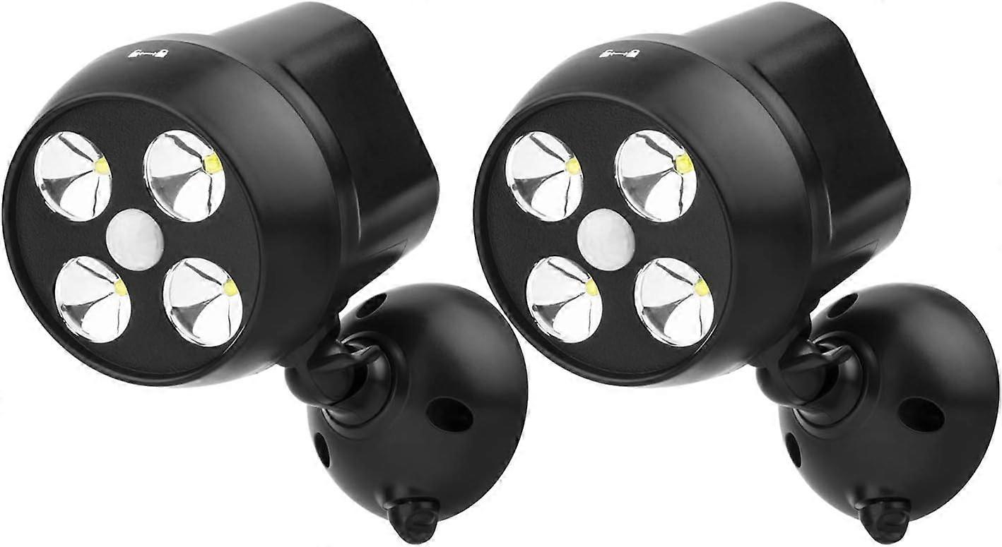 NICREW 600-Lumen Outdoor LED Security Light  Battery Powered Wireless Motion Sensor Light (Black)