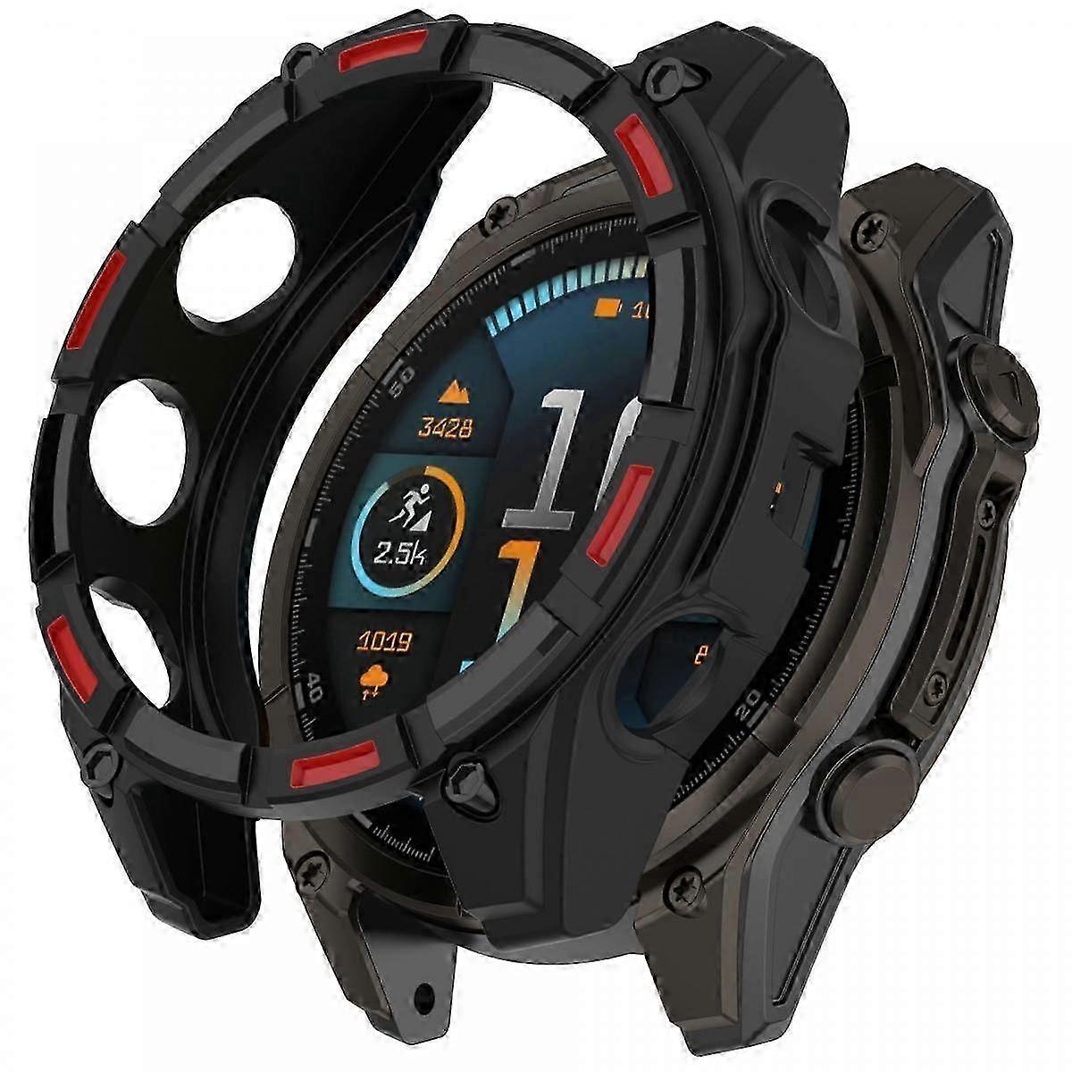 For Garmin Fenix 8 51mm Tpu Watch Case Anti-scratch Hollow Watch Frame Cover - Midnight Blue