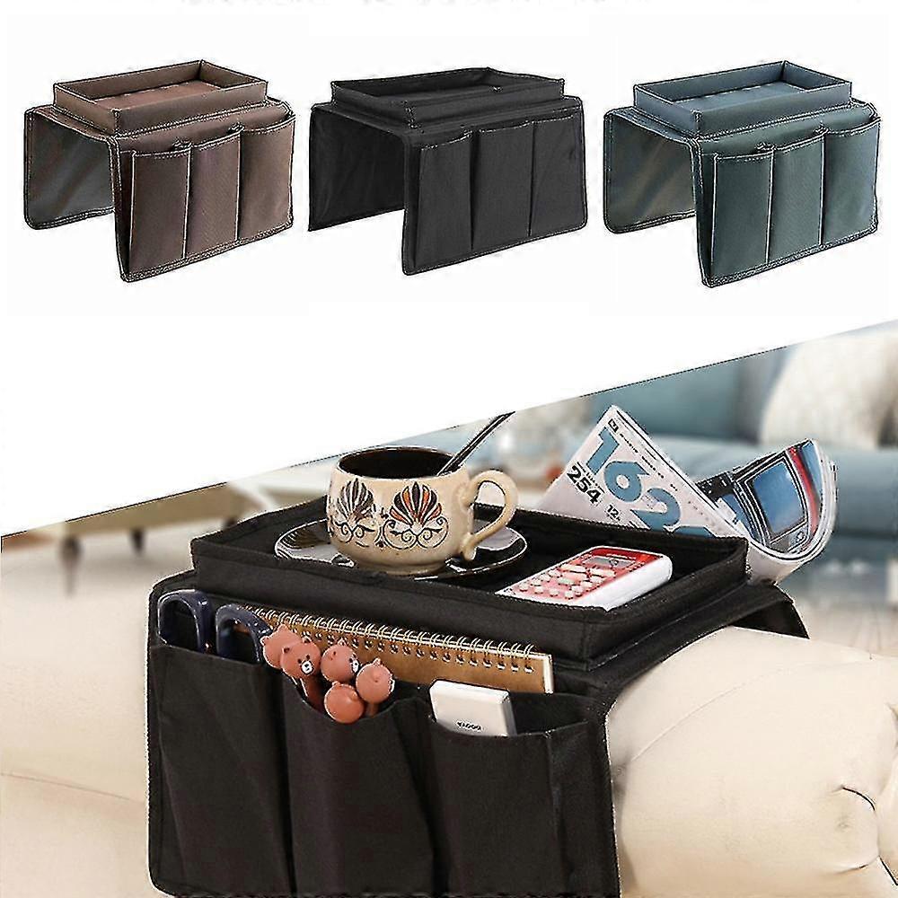 Hanging Storage Bag Sofa Armrest Organizer With 4 Pockets And Cup Holder Tray Couch Armchair For TV