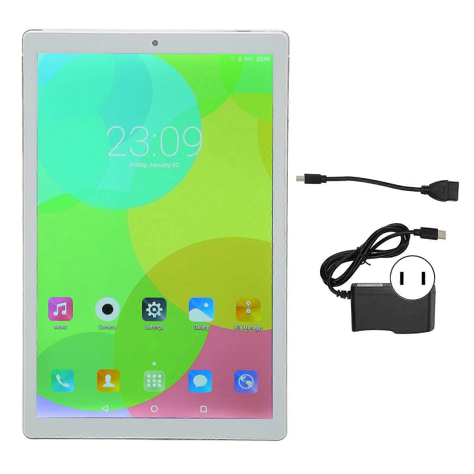 Tablette 10,1 pouces 6 Go de RAM 128 Go ROM 8 cœurs CPU 2.4G 5GWiFi 2560x1600 IPS 5000mAh Batterie Vert Tablette portable 100 ?240V US Plug