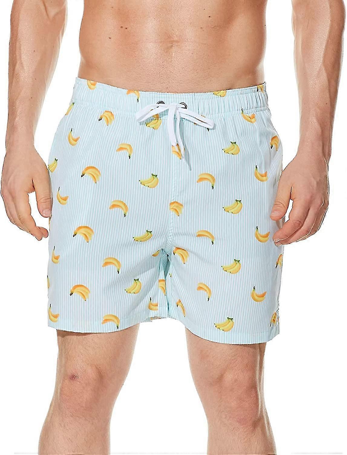 Badbyxor för män Snabbtorkande badshorts Strandkortsshorts för män Sommarsurfshorts Badkläder med meshfoder och fickor med dragkedja