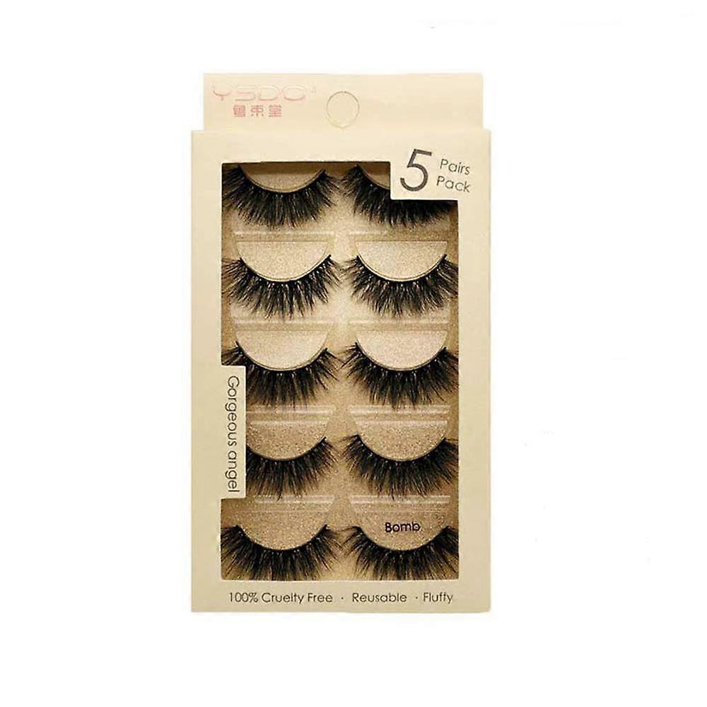 5 Pairs False Eyelashes 3D Imitation Mink Hair Reusable Bomb Style