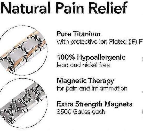 DOUVEI Magnetic Therapy Hematite Stainless Steel Bracelet – Arthritis Pain Relief
