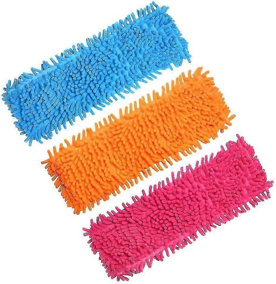 3pack Microfiber Cleaning Mop Pads,flat Floor Dust Mop Heads Replacement 40x12cm