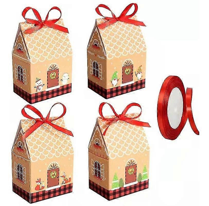 Mini Kraft Candy Box In Christmas House Shape